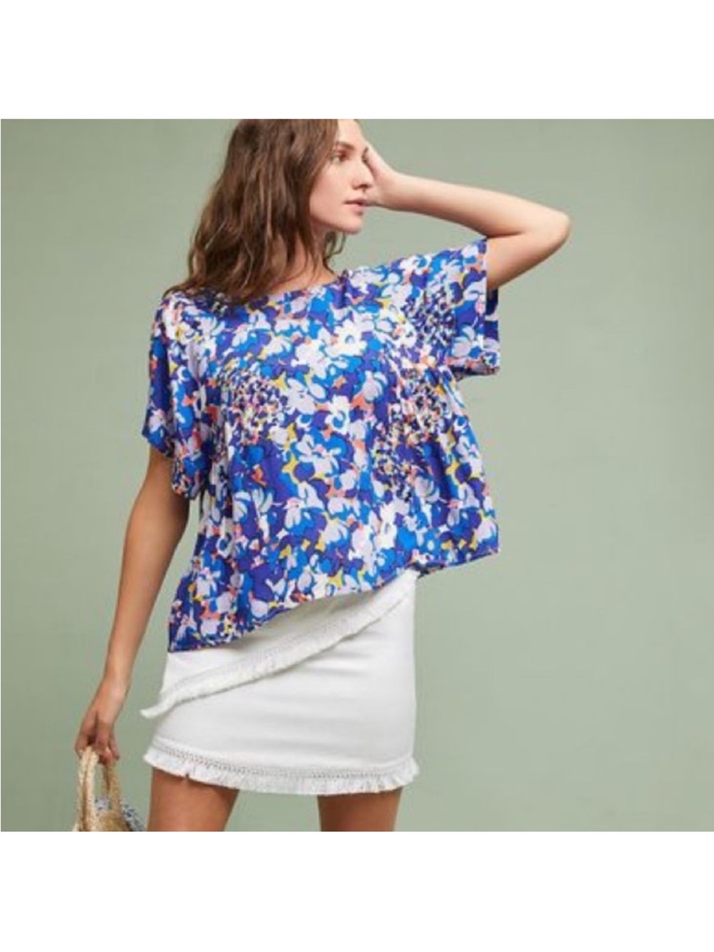 Anthropologie Maeve Floral Baby Doll Kimono Sleeve Milla Blouse XL
